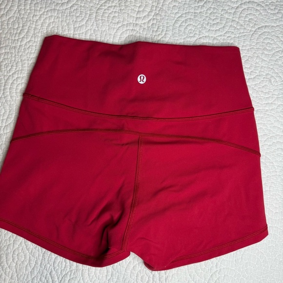 Women's Red Athletic Shorts - Picture 4 of 10
